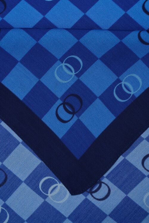 Checkers Logo Flush Viscose Shawl İndigo - 4