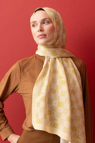 Checkers Logo Flush Viscose Shawl Olive 