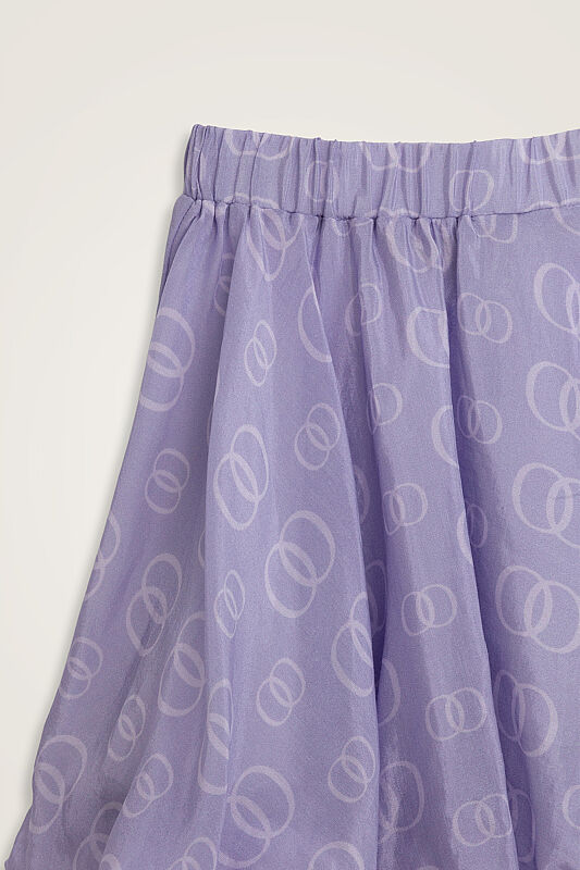 Children's Chain Lilac Floss Viscose Balloon Skirt - 2