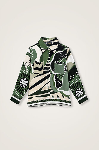 Children's Poppy Green Viscose Shirt 