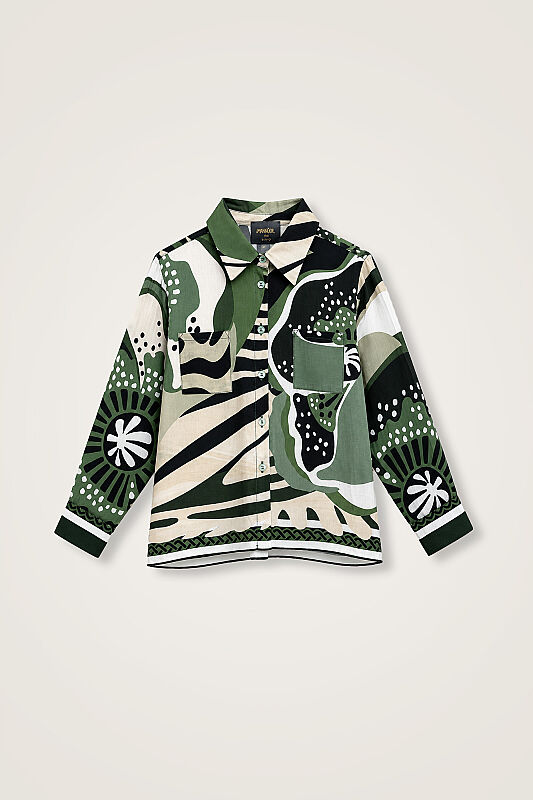 Children's Poppy Green Viscose Shirt - 1