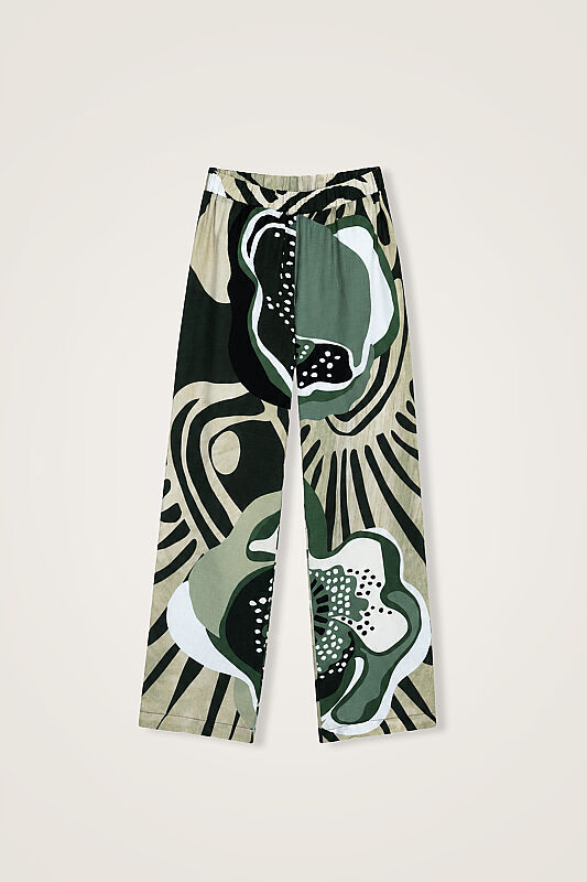 Children's Poppy Green Viscose Trousers - 1