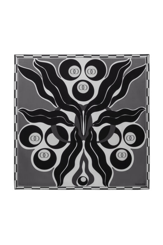 Chintemani Silk Scarf Black - 1