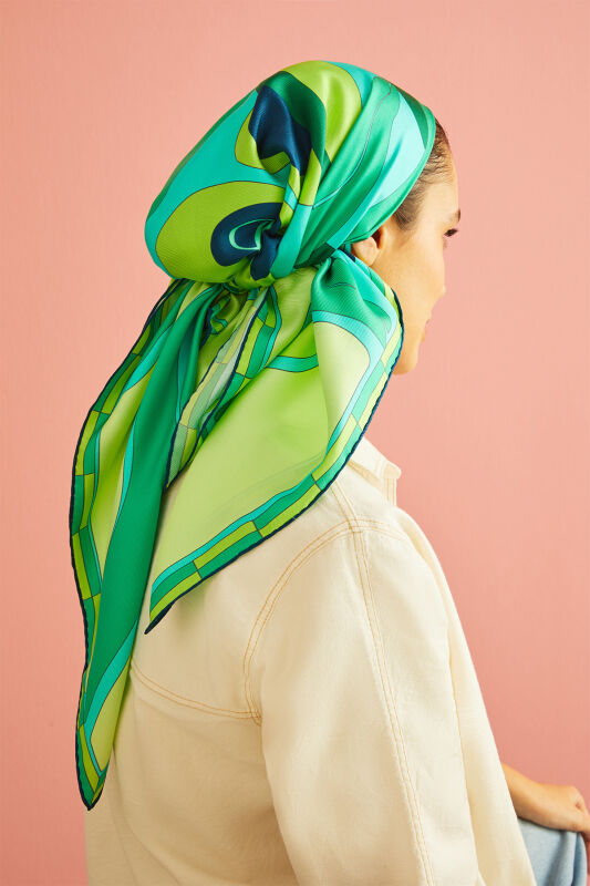 Chintemani Silk Scarf Green - 4