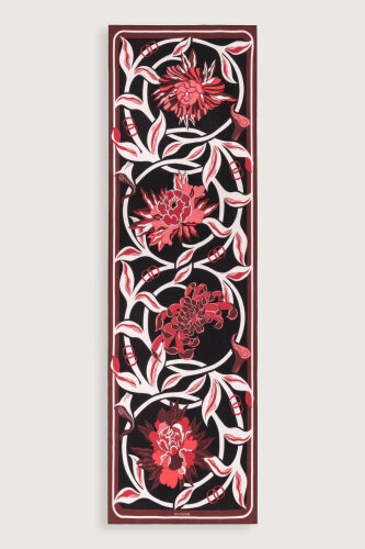 Çiçek Yolu Bordo İpek Elbise Şalı 70x210 - Imannoor (2)