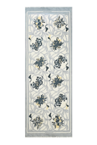 Çiçek Yolu Buz İpek Vual Şal 70x200 - 2