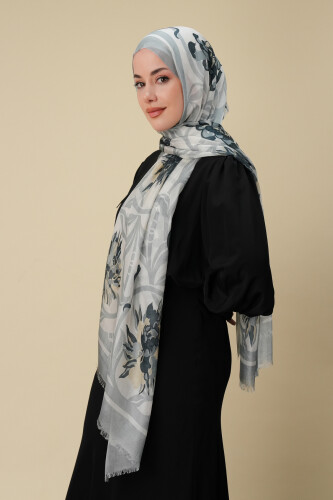 Çiçek Yolu Buz İpek Vual Şal 70x200 - 3