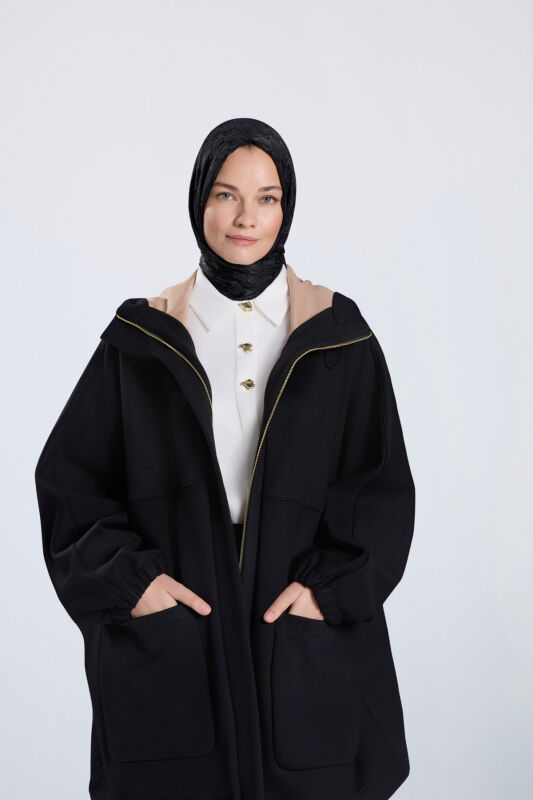 Çift Renk Siyah Mont - 1