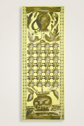 Çift Saksı Yeşil Pamuk Şal 70x210 - Imannoor (2)