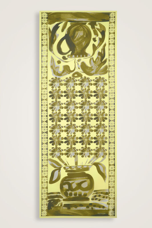 Çift Saksı Yeşil Pamuk Şal 70x210 - 2