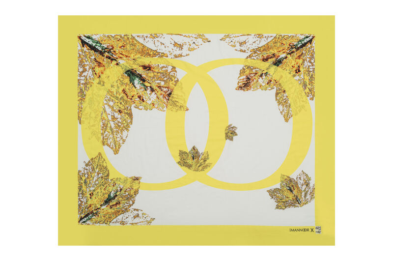 Çınar Altı Yaprak Sarı Pamuk Şal / Pareo 140x175 - 1