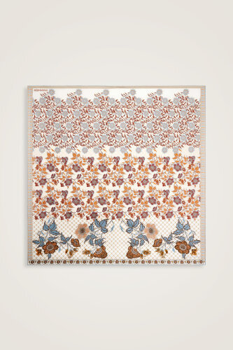 Çit Beige-Grey Double-Sided Twill Silk Scarf - 2