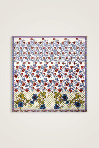 Çit Sarı-Pembe Çift Taraflı Tivil İpek Eşarp 90x90 - Imannoor (3)