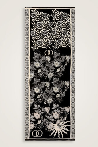 Çit Siyah Krep İpek Kaftan Şal 80x210 - Imannoor (2)