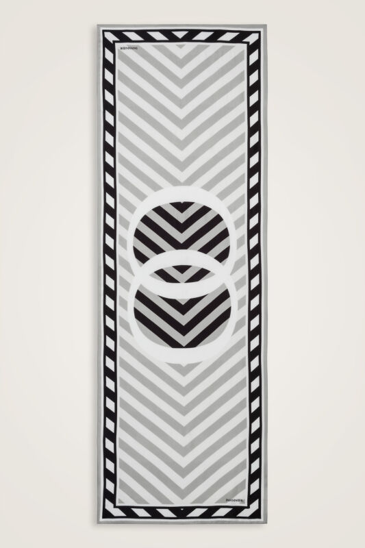 Çizgi Noor Gri Floş Viskon Şal 72x212 - 2