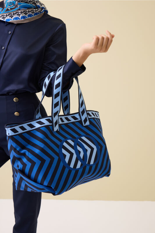 Çizgi Noor Navy Blue Bag - 7