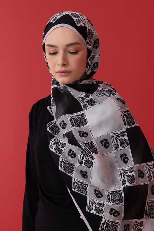 Clove Box Flush Viscose Shawl Grey - 3