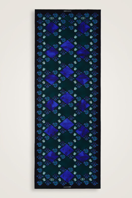 Clove Box Flush Viscose Shawl Navy - 2