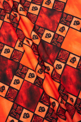 Clove Box Flush Viscose Shawl Orange - 3