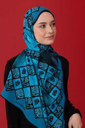 Clove Box Flush Viscose Shawl Turquoise - 3