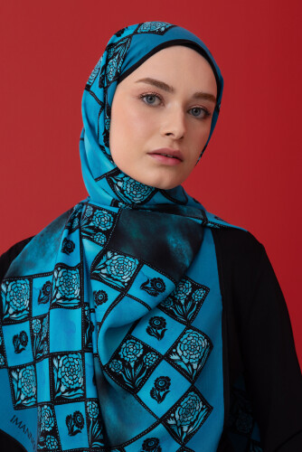 Clove Box Flush Viscose Shawl Turquoise - 5