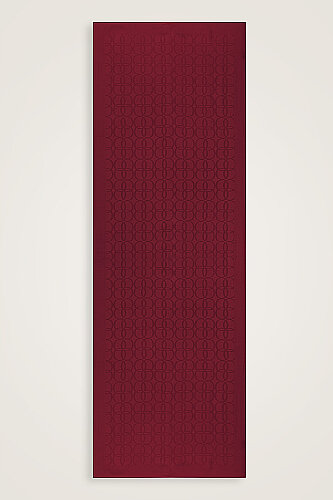 Clover Logo Burgundy Naia Jacquard Silk Scarf 