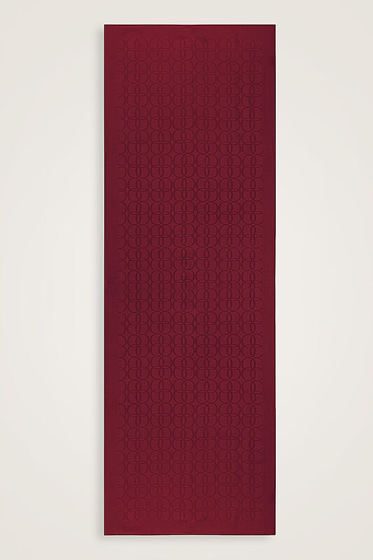 Clover Logo Burgundy Naia Jacquard Silk Scarf - 1