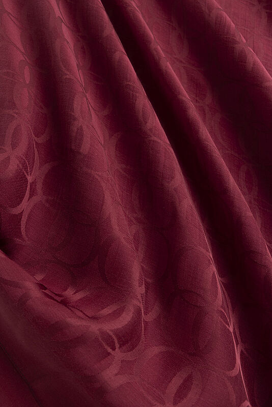Clover Logo Burgundy Naia Jacquard Silk Scarf - 2