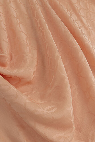 Clover Logo Salmon Naia Jacquard Silk Scarf - 4