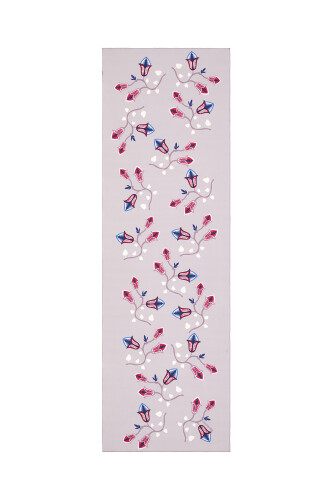 Çöl Çiçeği Gri Krep İpek Şal 80x210 - 2