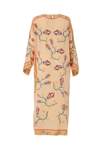 Çöl Çiçeği Sarı İpek Elbise - 2