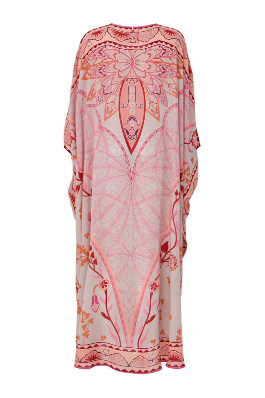 Çölde Otağ Pembe İpek Kaftan - 2