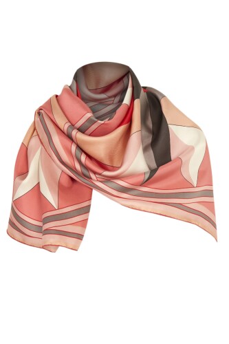Compass of the North Twill Silk Scarf Red - 7