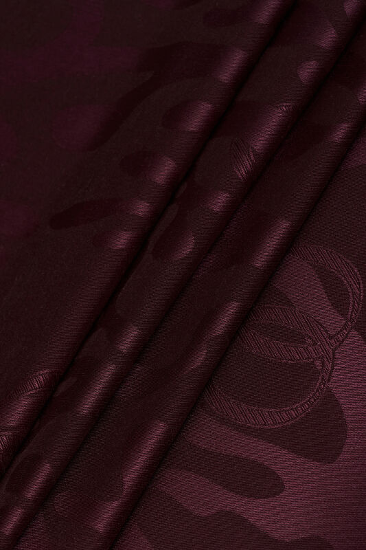 Coral Silk Jacquard Shawl Burgundy - 3