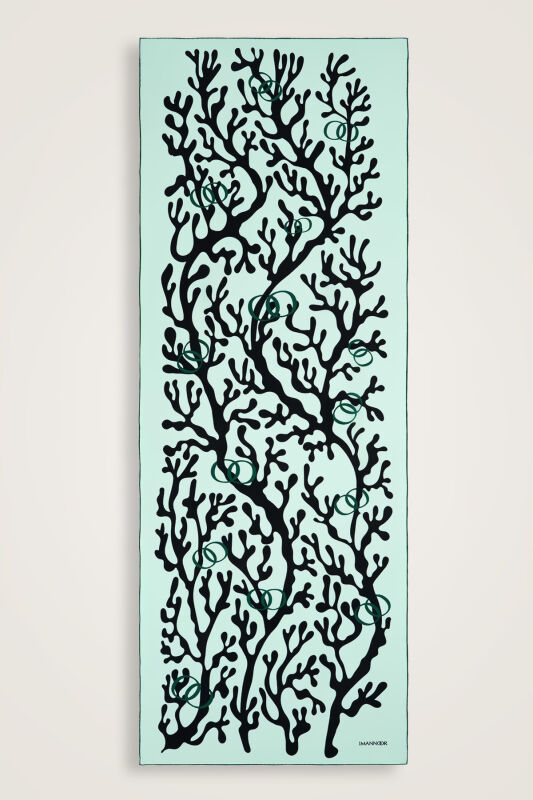 Coral Silk Shawl Mint - 2