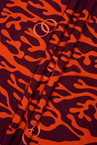 Coral Silk Shawl Orange - 6