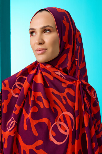 Coral Silk Shawl Orange 