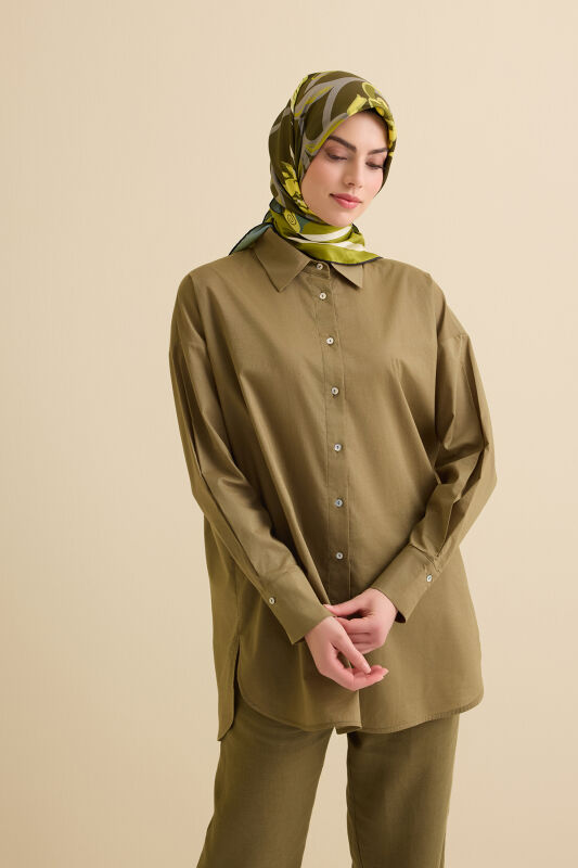 Cotton Khaki Shirt - 1