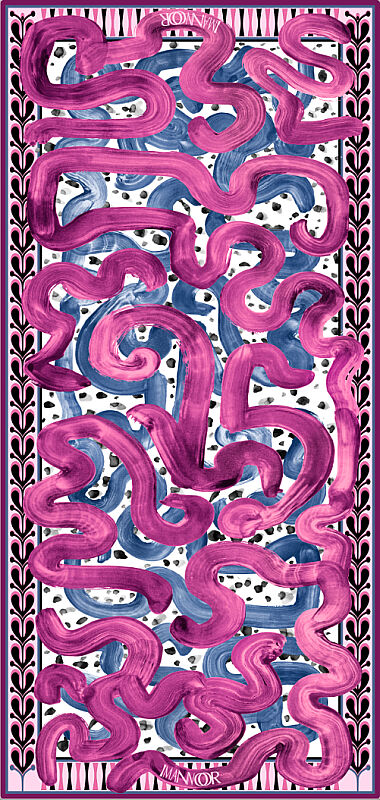 Creek Road Fuchsia-Indigo Silk Voile Scarf - 1