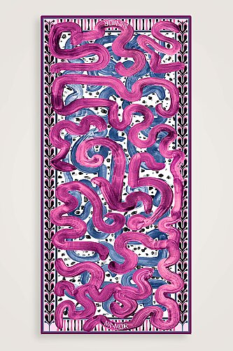 Creek Road Fuchsia-Indigo Silk Voile Scarf - Imannoor