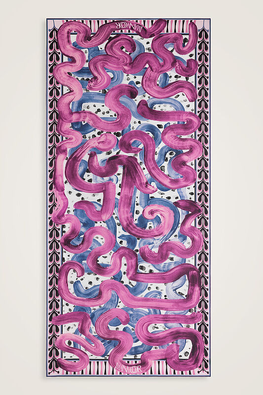 Creek Road Fuchsia-Indigo Silk Voile Scarf - 2