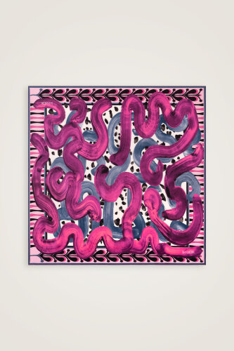 Creek Road Fuchsia-Indigo Twill Silk Scarf - Imannoor (1)