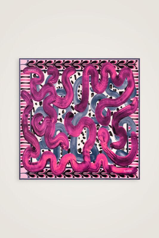 Creek Road Fuchsia-Indigo Twill Silk Scarf - 2