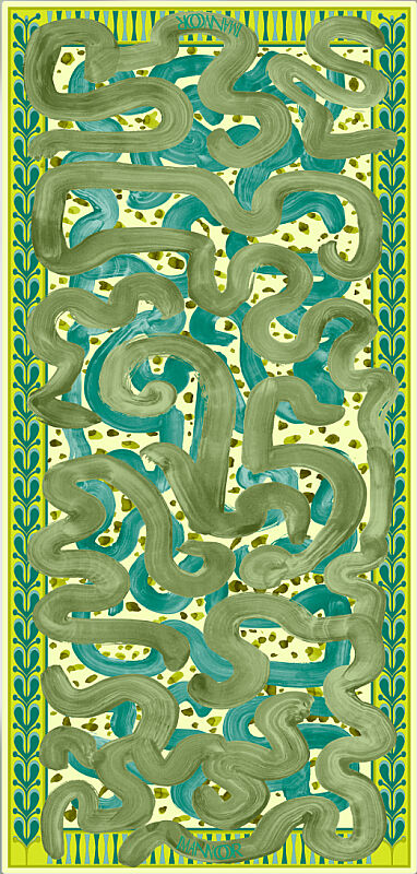 Creek Road Green-Turquoise Silk Voile Scarf - 1