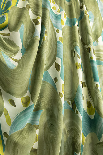 Creek Road Green-Turquoise Silk Voile Scarf - Imannoor (1)