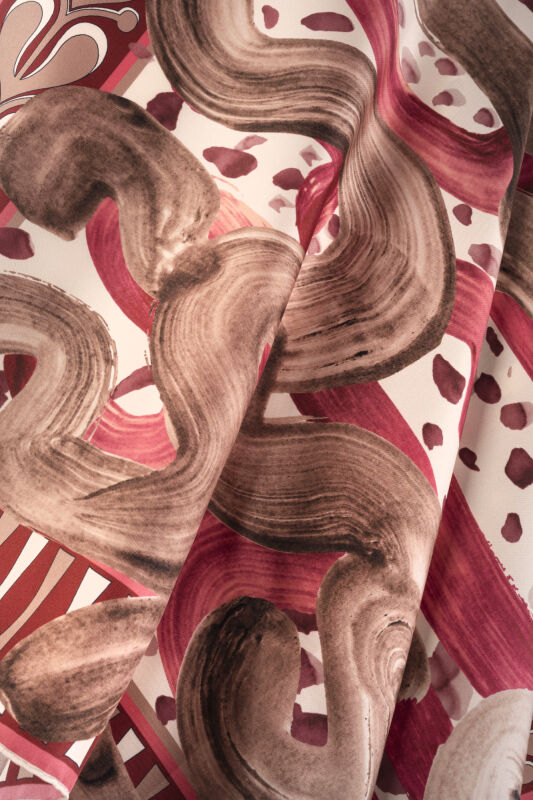 Creek Road Mink-Rosewood Twill Silk Scarf - 4