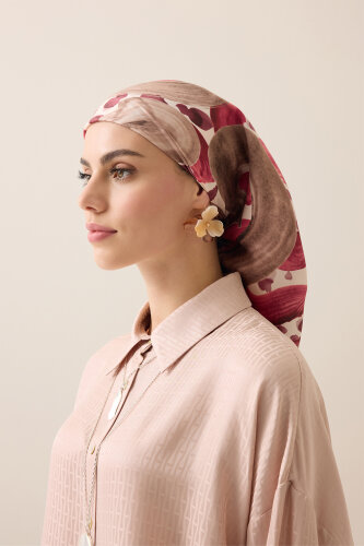 Creek Road Mink-Rosewood Twill Silk Scarf 