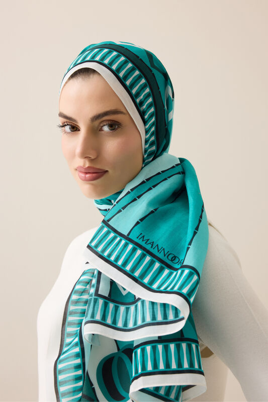 Daisy Noor Green Cotton Floss Shawl - 3