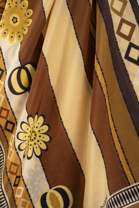 Daisy Noor Mustard Cotton Floss Shawl - 4