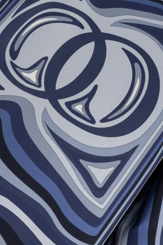 Dalgaların İçinde Lacivert Tivil İpek Gömlek Elbise - Imannoor (2)